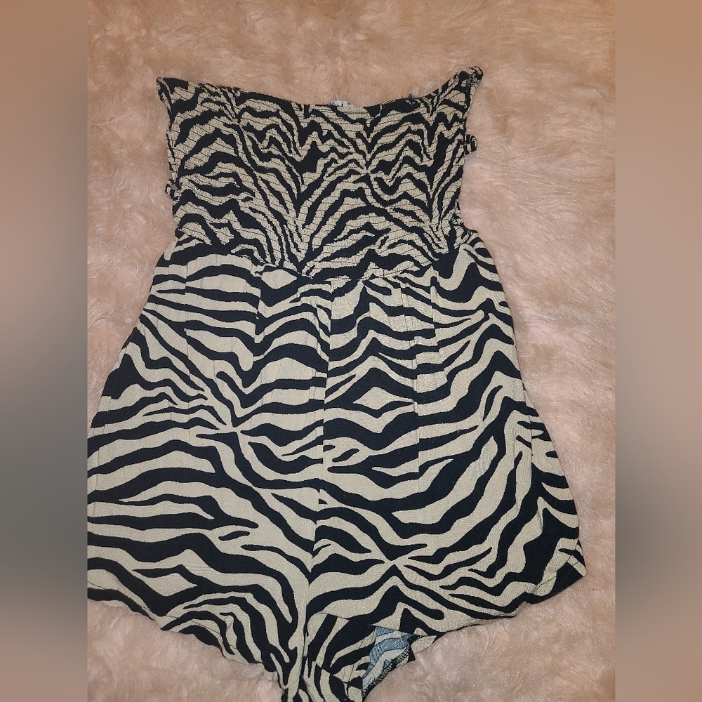 Zebra print romper y2k